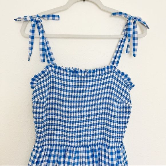 Draper James Taylor Smocked Gingham Midi Dress - Picture 5 of 14